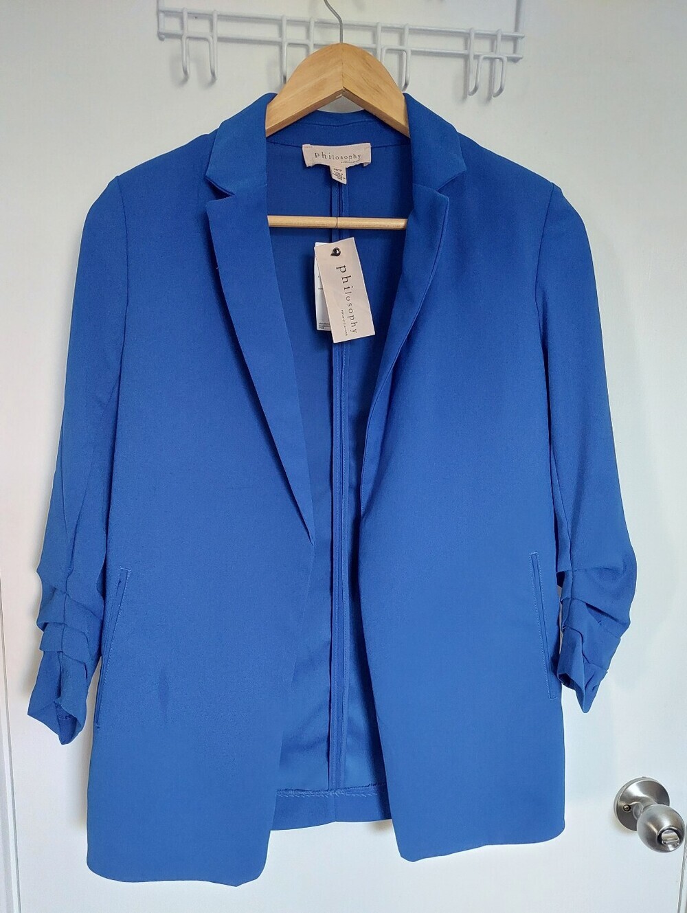 Philosophy Vibrant Blue Open-Front Blazer